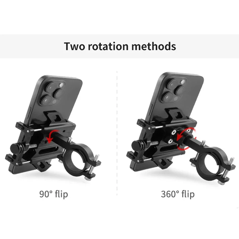 MUQZI 360° Rotation Bike Phone Holder MTB Bicycle Motorcycle Handlebar Mount Cell Phone Stand for 4.5-7 inch Smartphone