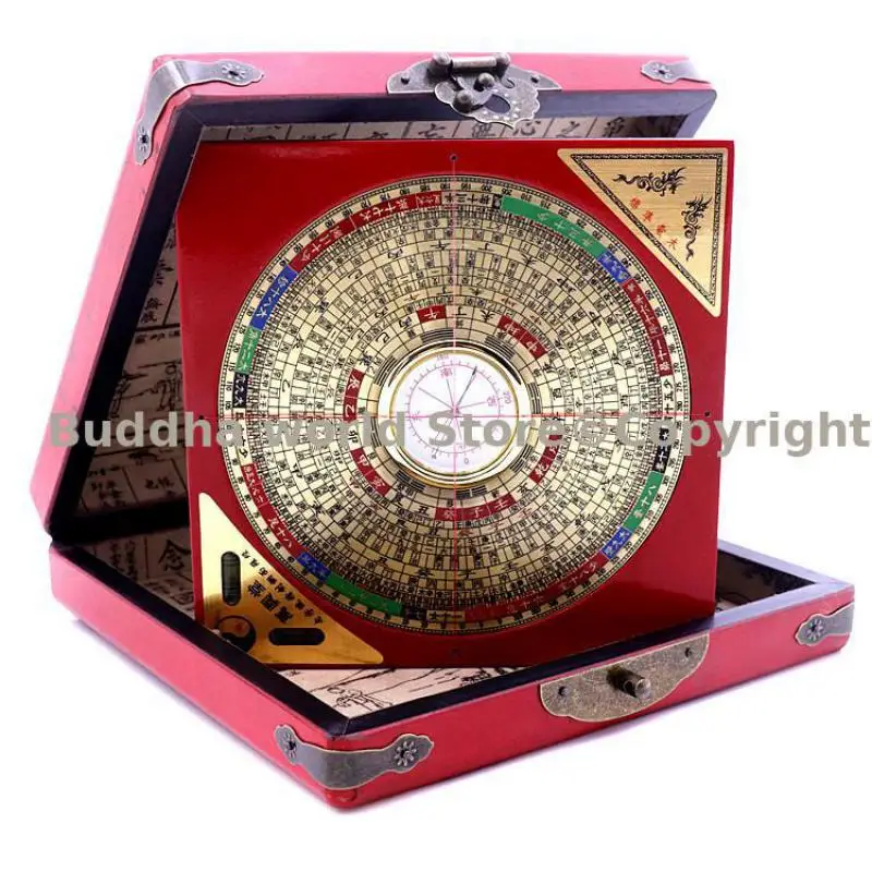 Geomantic omen Heritage master Divination fortune experts tools multi-functional wood professional LUO PAN Feng Shui LUO PAN