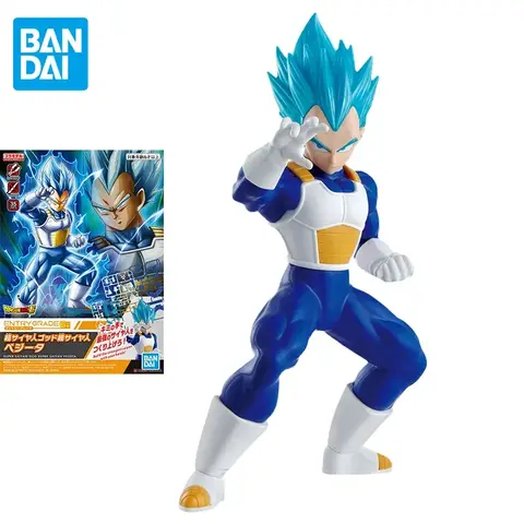 Bandai Dragon Ball Anime Figure Vegeta Model EG ENTRY GRADE Blue Hair Exquisite Action Figure Collectible Toys Children's Gifts