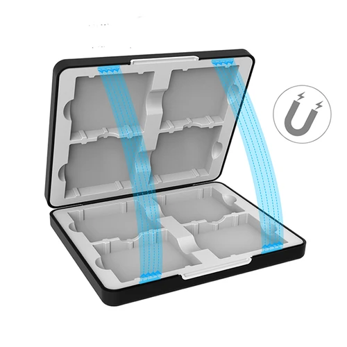 Imagen 2 del producto Estuche para tarjetas de juego con 16 ranuras para tarjetas de juego, soporte de almacenamiento de carcasa dura, organizador protector de juegos portátil para JUEGO BOY ADVANCE GBA