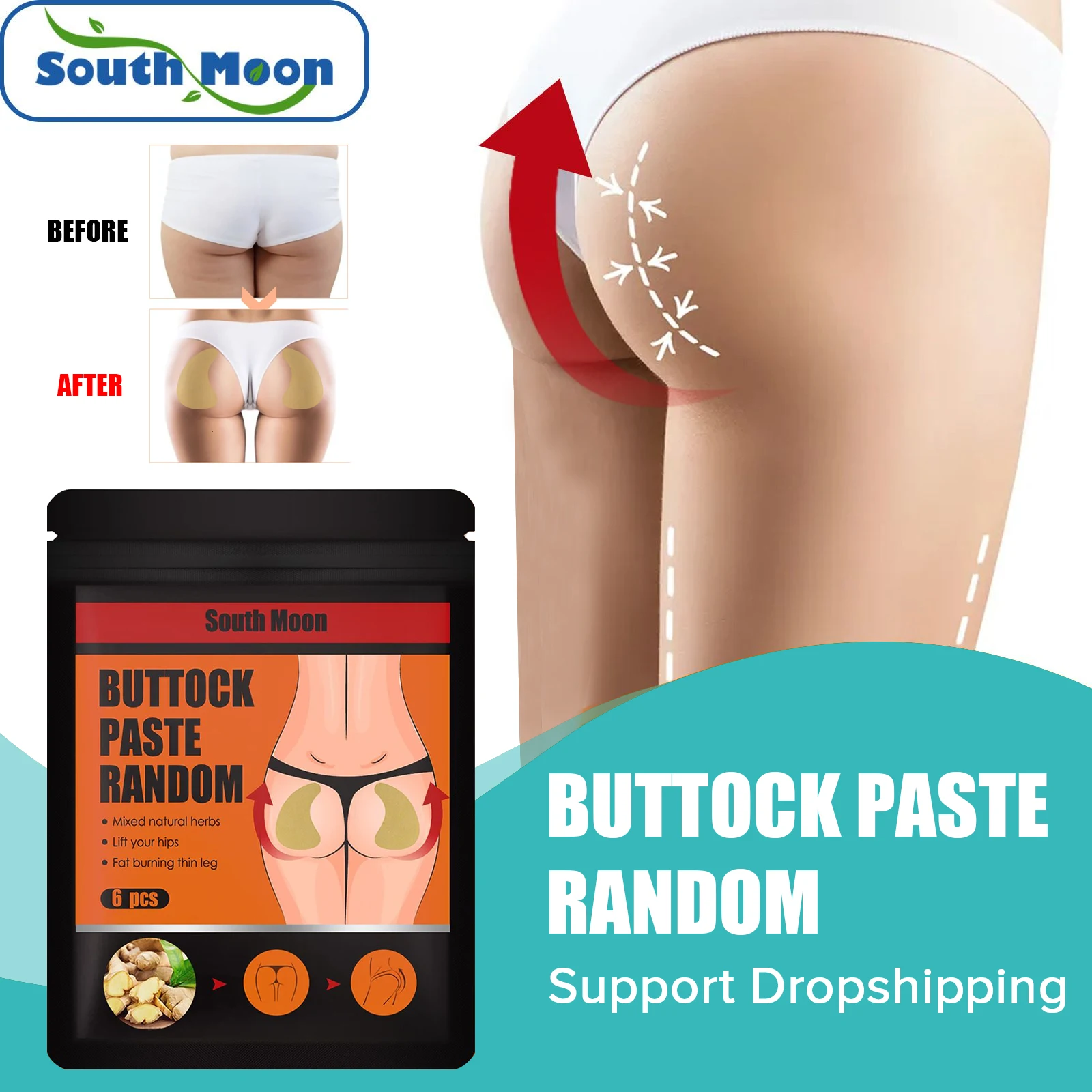 

South Moon Butt Lift Patch Tighten The Buttocks To Create Perfect Line and Plump Buttocks Moisturizing Firm Shaping Skin Patch