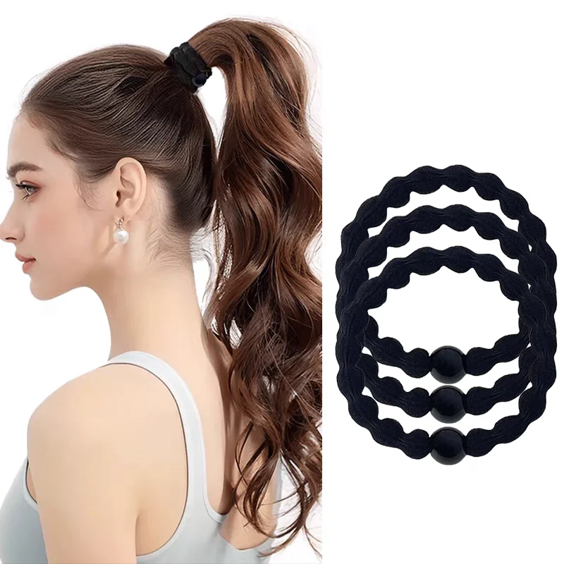 5PC Mode Gute Qualität Hohe Elastizität Haar Krawatten für Frauen Mädchen Sport Pferdeschwanz Halter Haar Zubehör – Detail 2