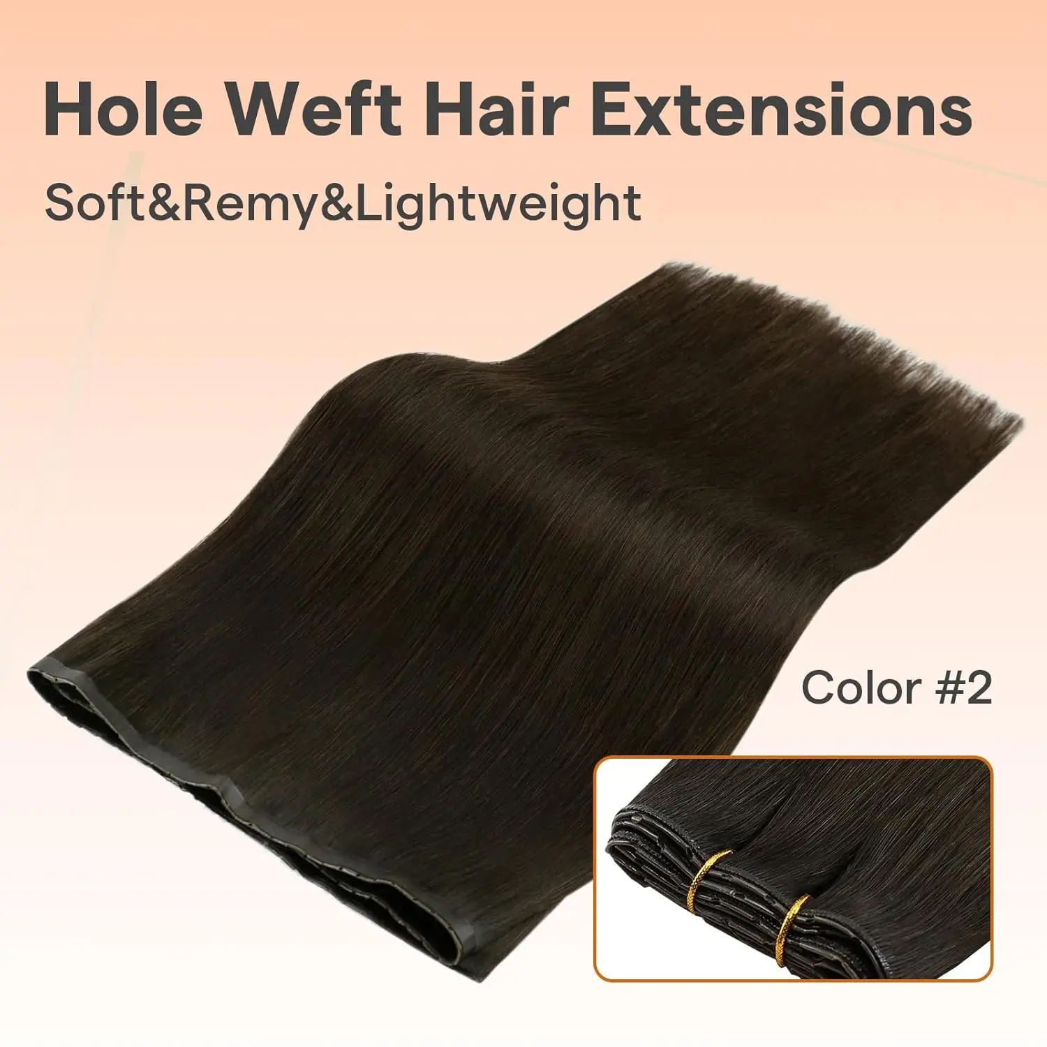 Full Shine Human Hair Butterfly Weft Extensions Invisible PU Hole Weft, Highlight Style, Commonly Called Genius Weft Hair