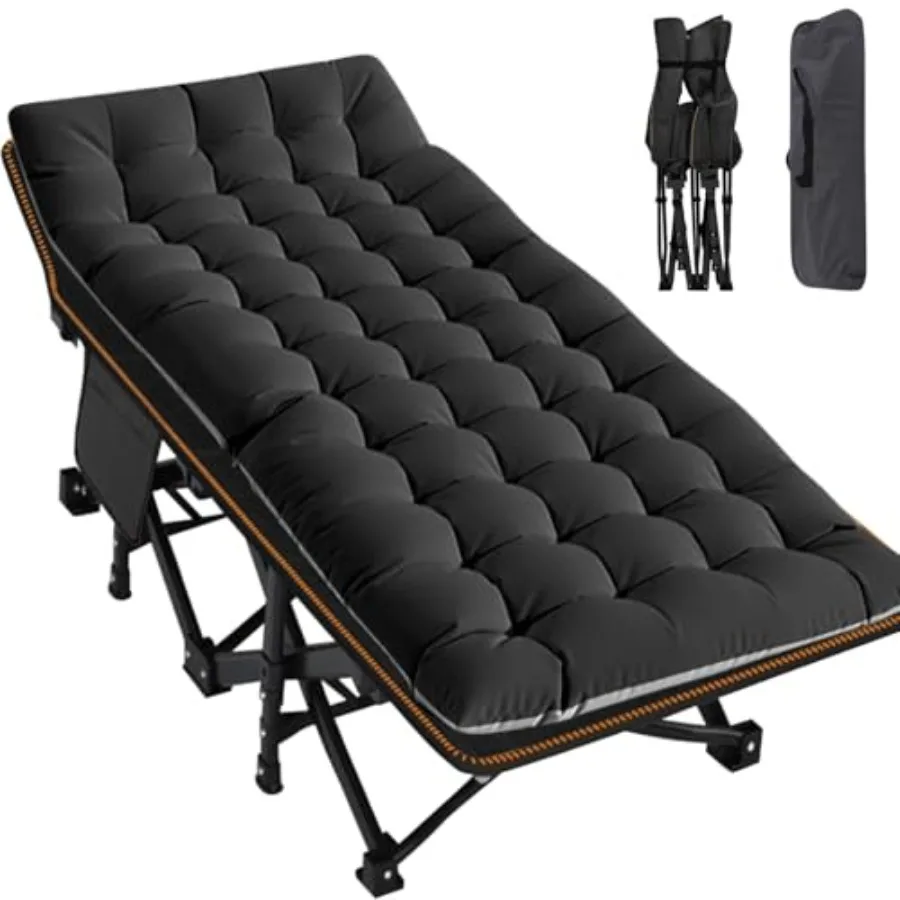 

Раскладная походная кровать-раскладушка увеличенного размера для взрослых 78" x 32" XXL, сверхпрочная, портативная, для кемпинга на открытом воздухе