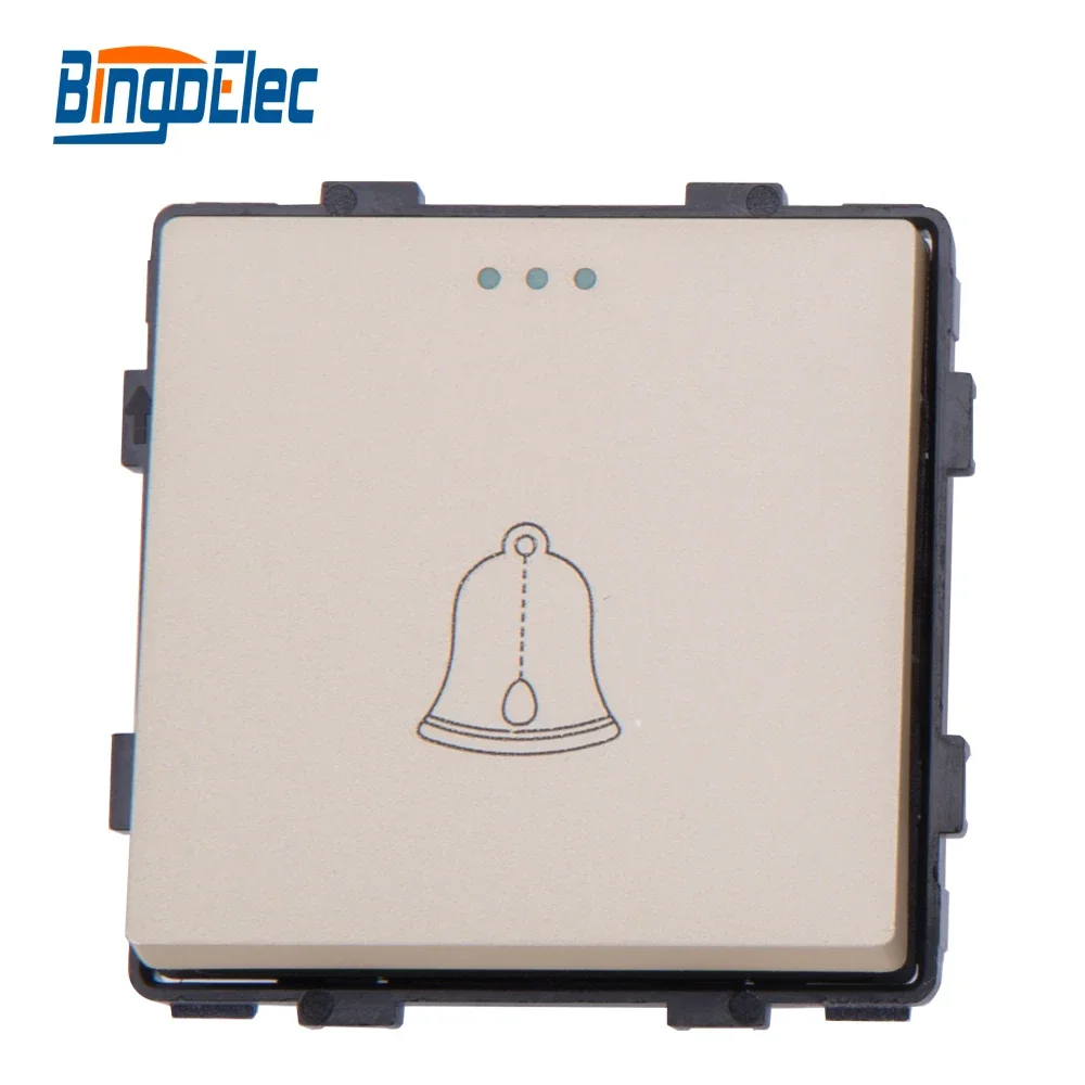 Bingoelec EU/UK,Doorbell 1gang 1way Wall Switch Part, AC110-250V,No Frame pulse button Switch