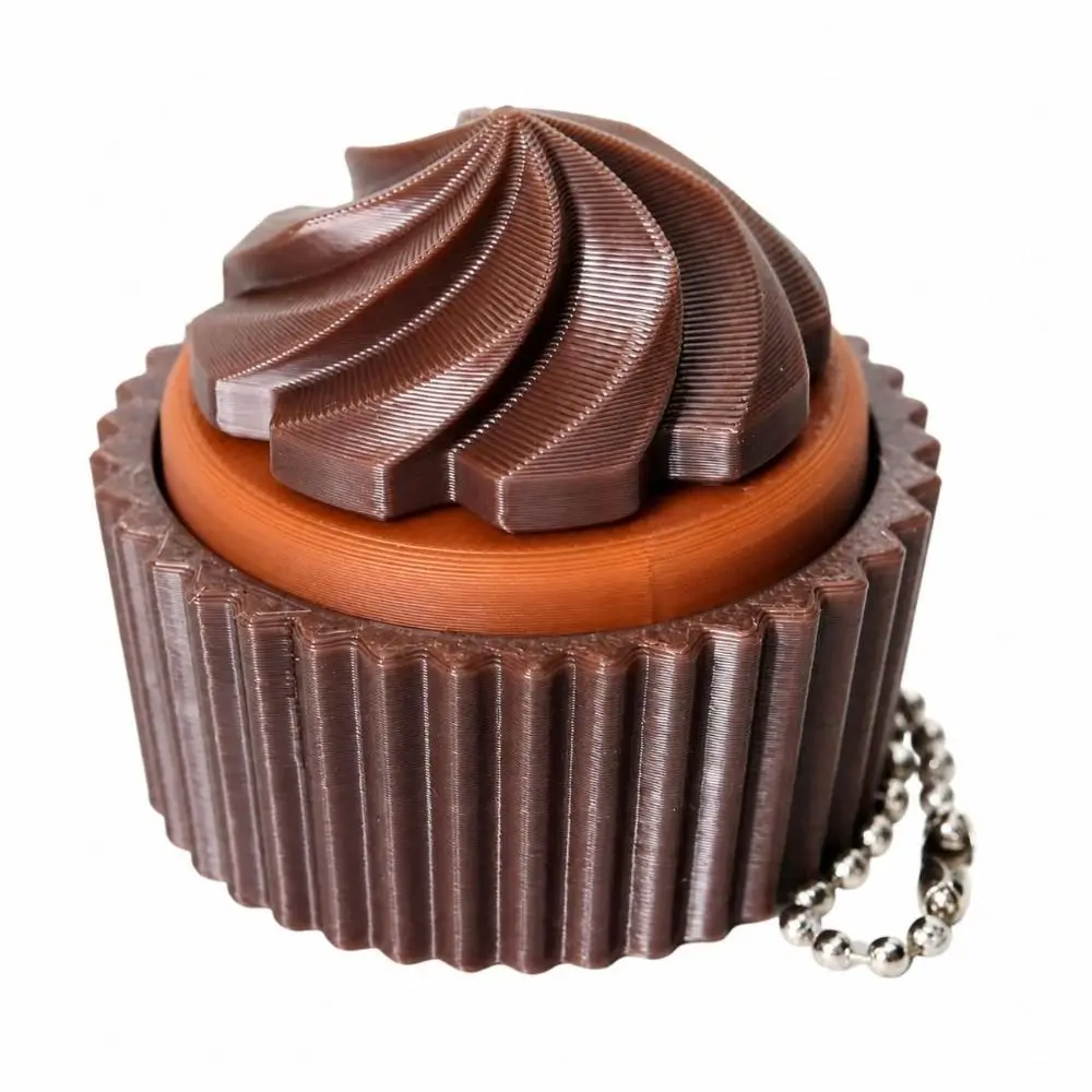 Cheese Chocolate Bread 3D Printed Clicker Plastic Pressable Food Fidget Realistic Food Tactile Feedback Cake Clicker