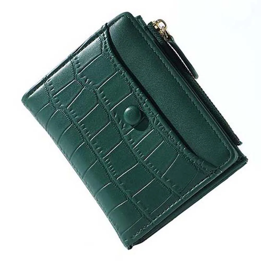 

Versatile Portable Alligator Pattern Wallet Transparent Mini Short PU Purse PVC Solid Color Multiple Card Bag Girls