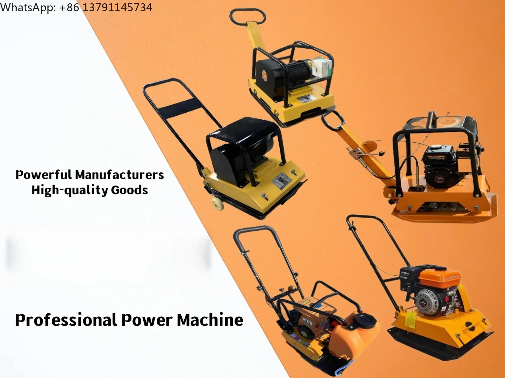 Electric Heavy Duty Vibratory Compactor for Roadwork High Performance Plate Compactor Machine Easy to Operate