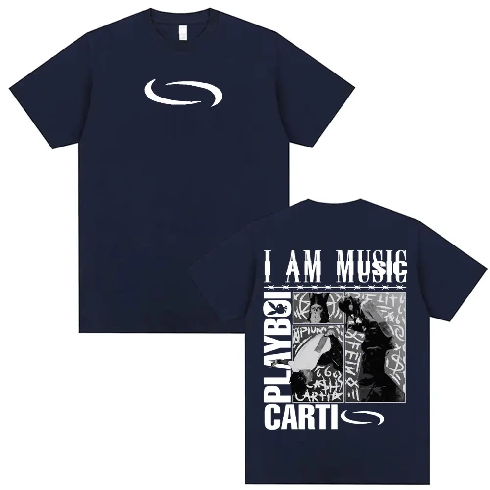 Playboi Carti I AM MUSIC Logo T Shirt Opium Ken Carson Narcissist Tour Antagonist T-shirt Men Fashion 100% Cotton Oversized Tees