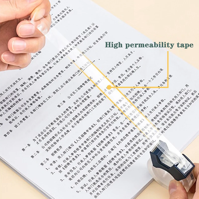 Writable Clear Adhesive Tape With Tape Cutting Tool Writable Invisible Correction Tape School Stationery Protable Tape Dispenser