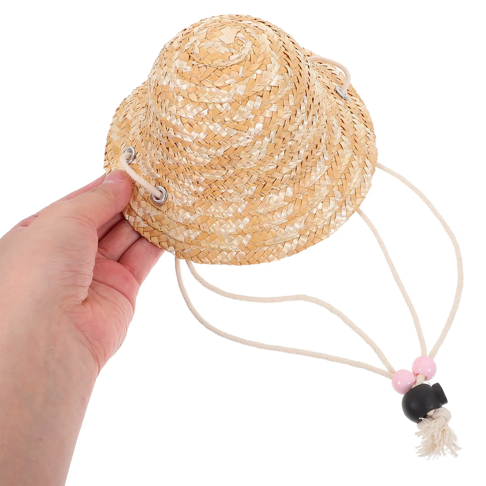 Mini pleciony kapelusz ze słomy, dekoracyjny dodatek do projektów DIY, artykuły imprezowe, mały kapelusz ozdobny, kapelusz do plecenia do domu.