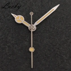 High Quality Retro NH35 Silver Orange Hands Green Luminous Watch Hands Fit NH35/NH36/4R/7S Movement Watches Pointers