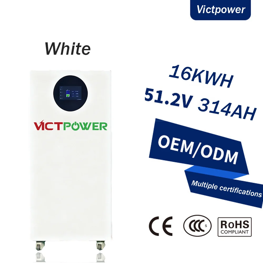 Rechopower 16kWh All-In-One Solar System 51.2V 314Ah Energy Storage Battery Home Power Wall-Mounted Li-ion Lifepo4 Battery