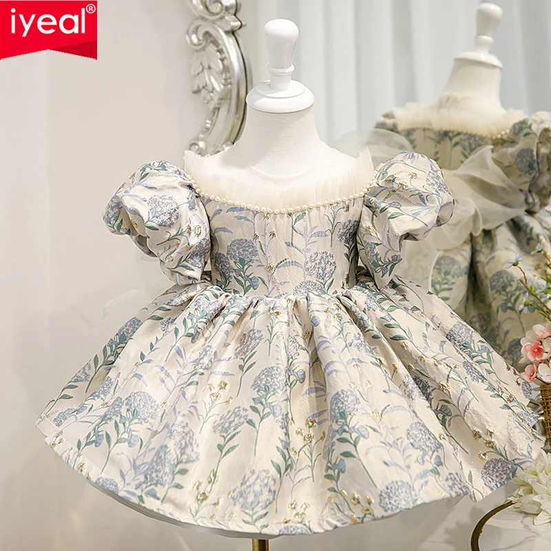 Luxury Vintage Children Festival Party Gown Baby Baptism Vestidos High End Embroidery Elegant Kids Princess Dresses for Girls