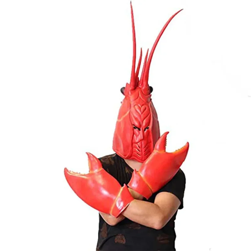 A Funny Lobster Crab Claws Gloves Weapon Props Halloween Toys Animal Lobster Mask Party Cosplay Costume Props