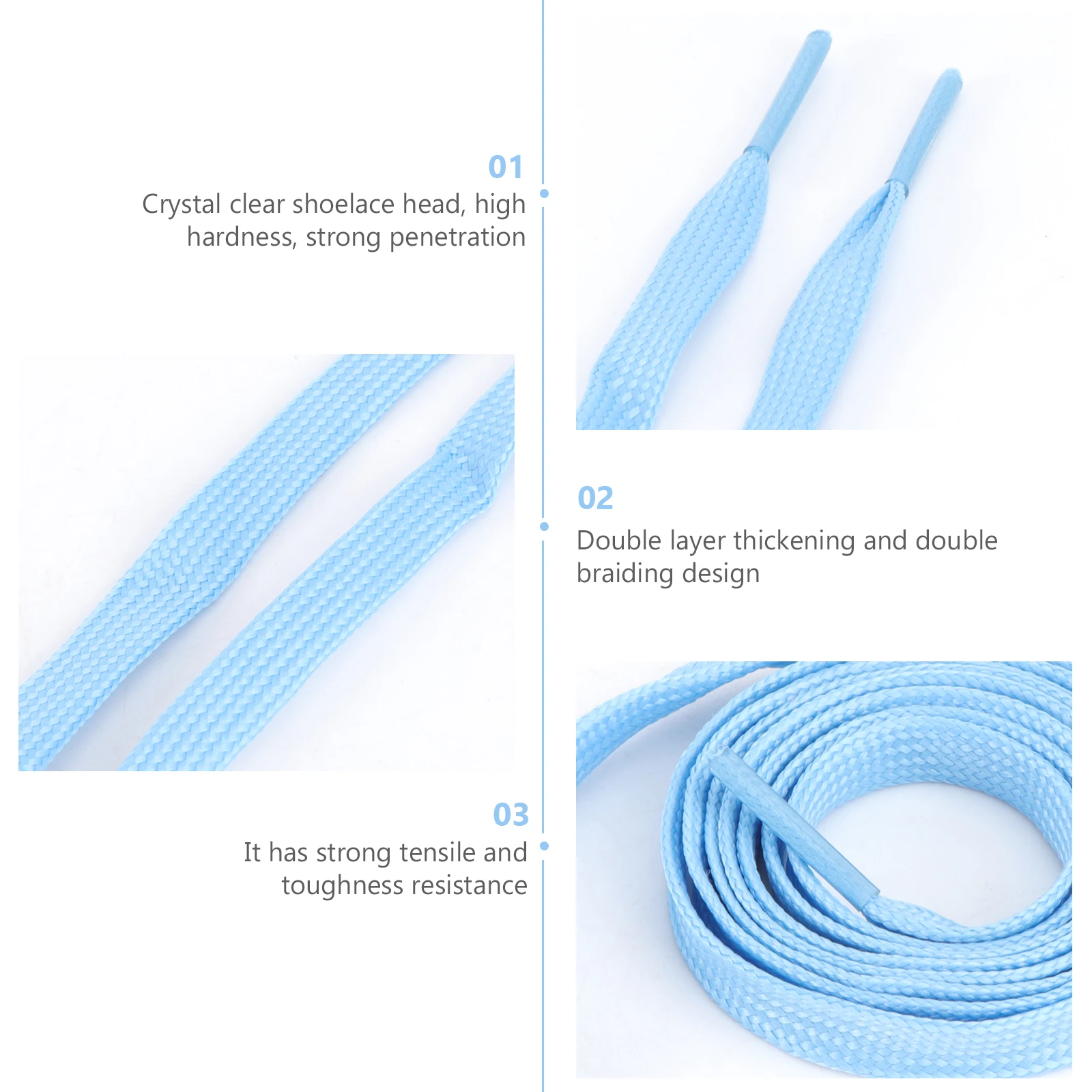 

1 Pairs Sports Luminous Shoelace Glow In The Dark Night Color Fluorescent Shoelace Athletic Flat Shoe Laces (Sky Blue)