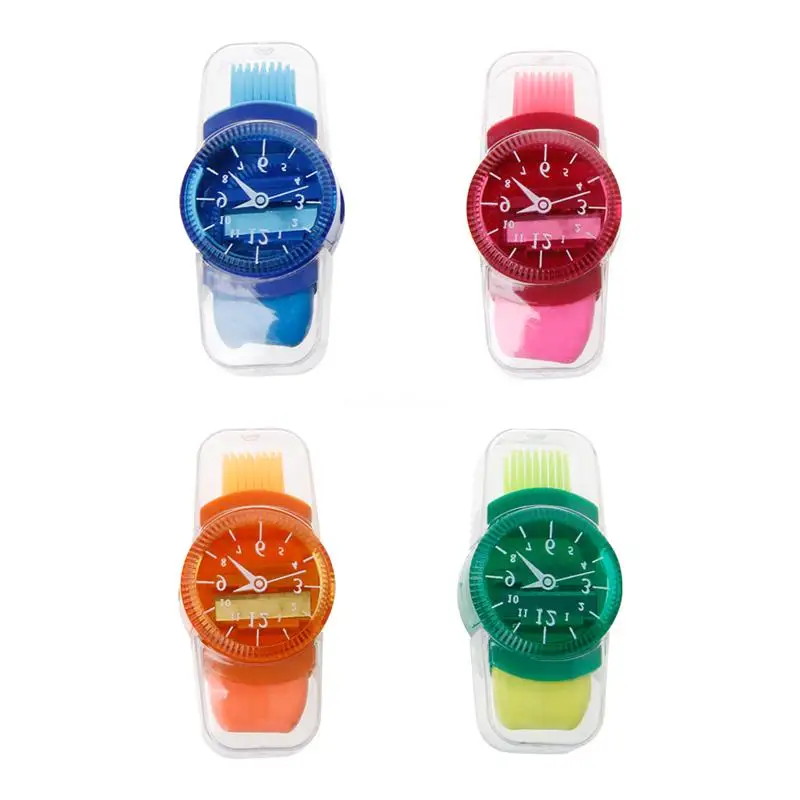 1Pc voor Creatieve Grinder Cartoon Horloges Gesneden Puntenslijper Met Gummen Br Dropship