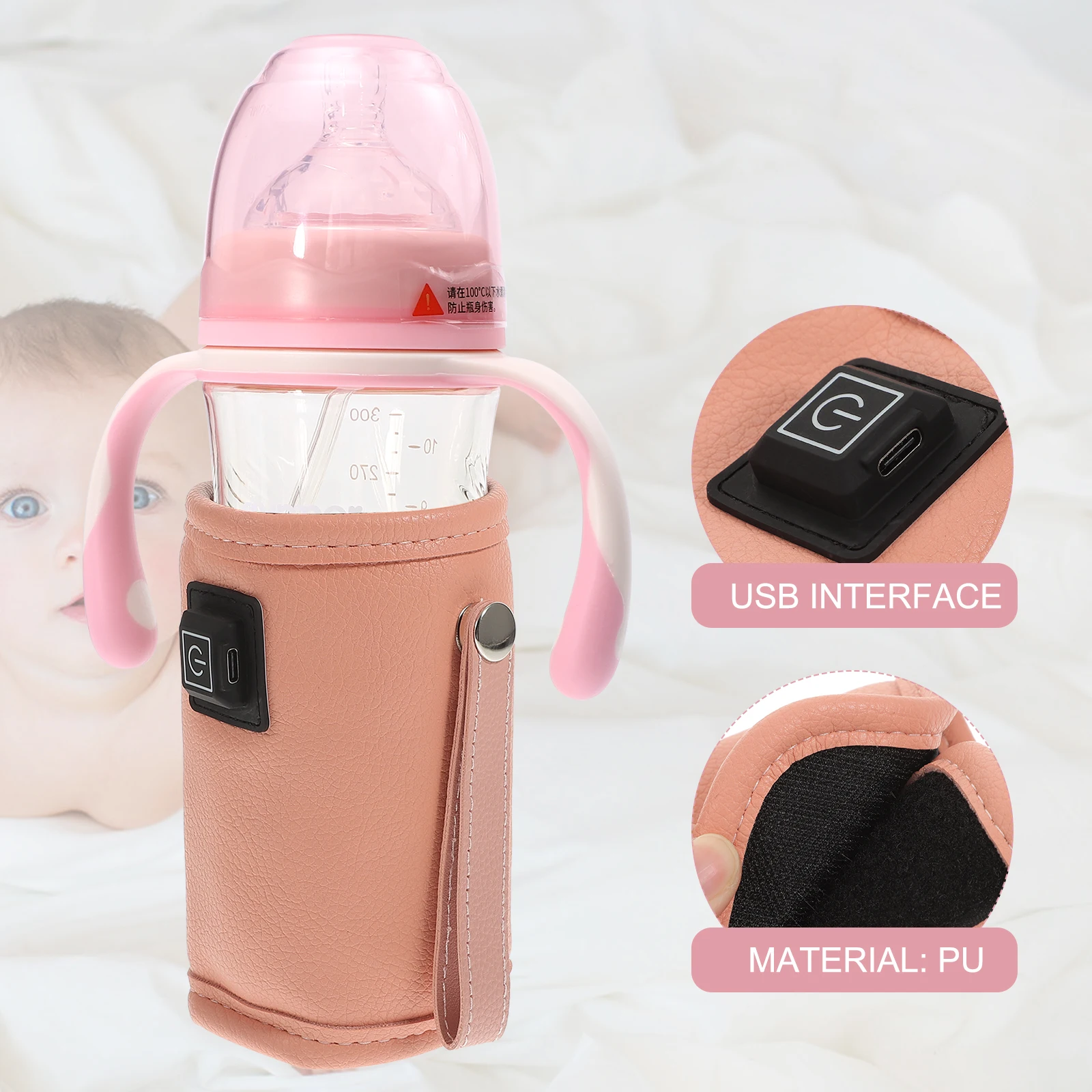 

1 Set 3 Gears Usb Baby Bottle Warmer Portable Milk Heater For Car Travel Small Size Infant Feeding Bottle Heating Insulation