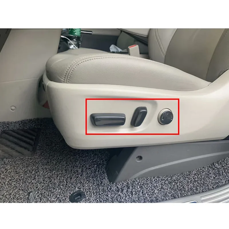 Carbon Fiber Color Seat Adjustment Button Panel Cover Fit For Toyota Sienna 2015 2016 2017 2018 2019 2020 Styling  Accessories