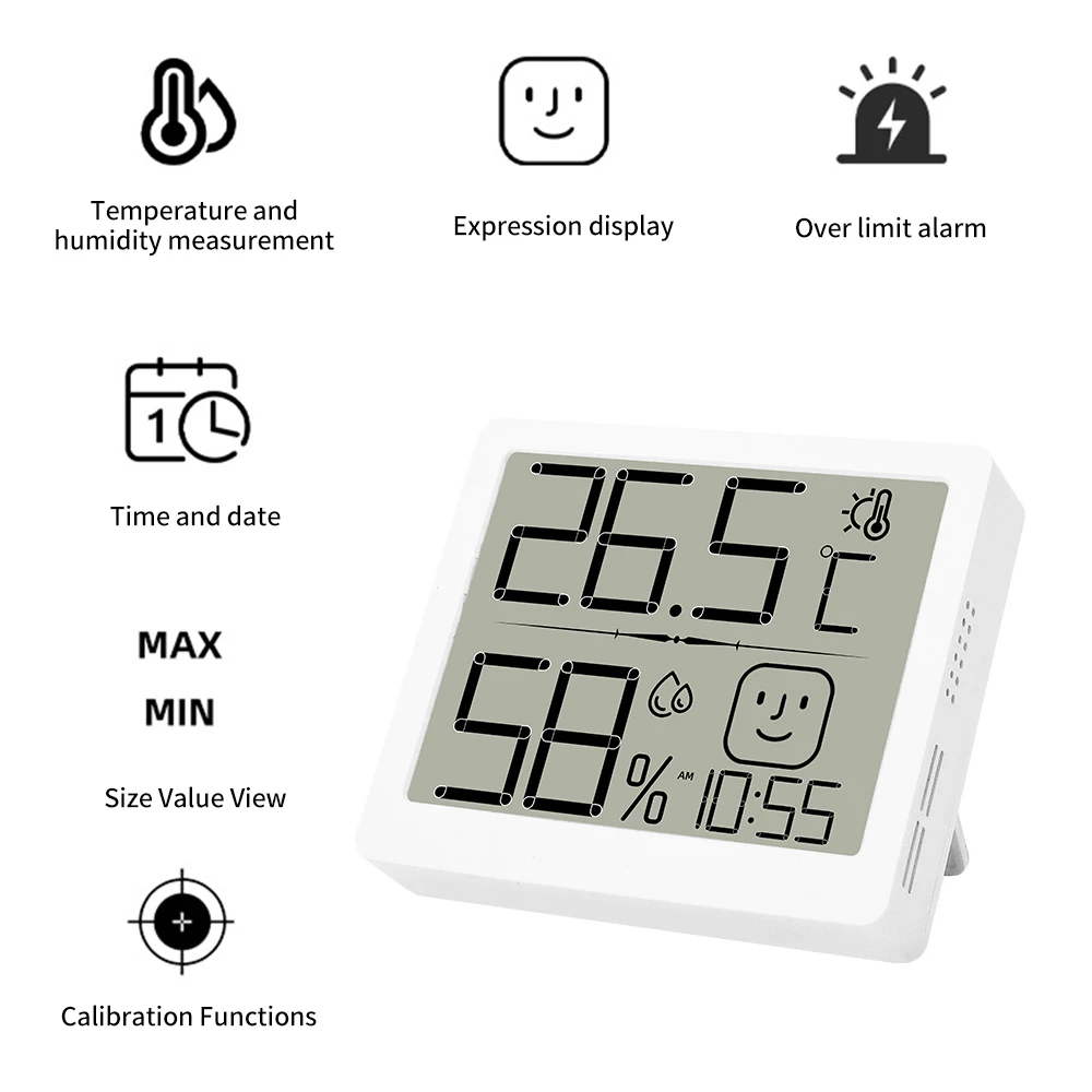 Multi-functional Desk Hygrograph Thermometer Refrigerator Wall Mounted Large Screen Date Display Digital Temperature Gauge