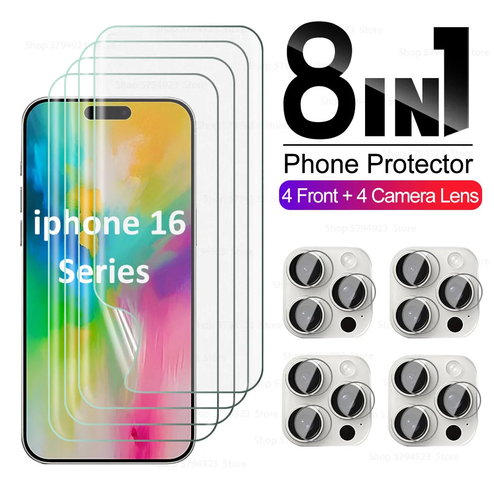 For Apple iPhone 16 Pro Max 16Plus Camera Glass Screen Protectors Hydrogel Film 8to1 For iphone 16 Pro iphone16ProMax Lens Glass