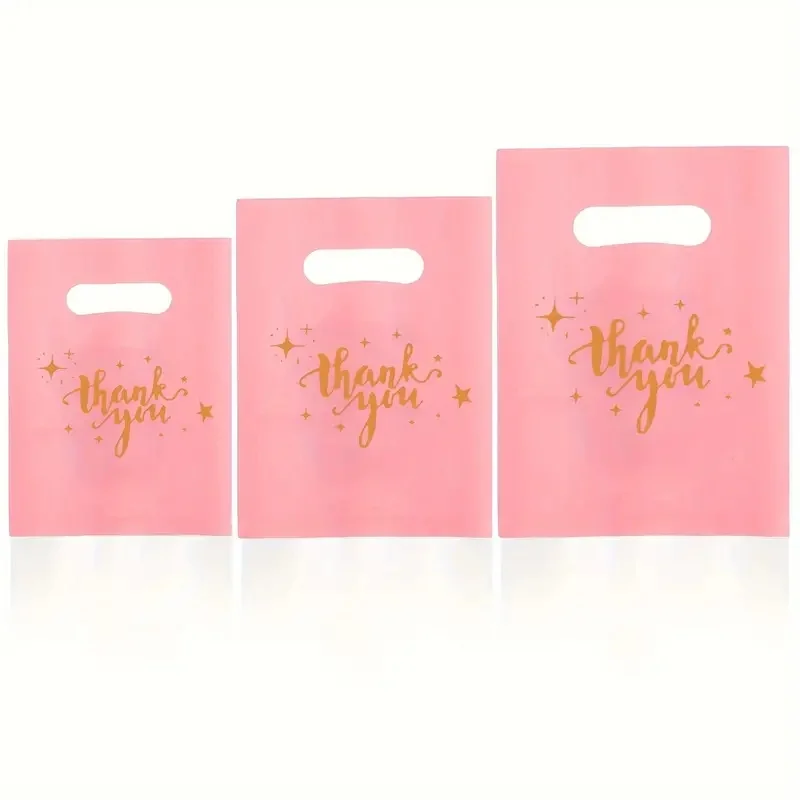 20/50/100 قطعة شكرا لك أكياس للهدايا البلاستيك كاندي كوكي التعبئة والتغليف حقيبة لحفل زفاف عيد ميلاد تفضل لوازم الأعمال الصغيرة