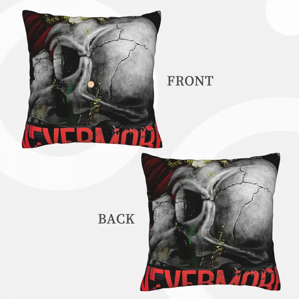 Nevermore Skeleton Mylene Farmer Square Linen Pillowcase Cushion Cover Polyester Decorative Bedroom Home Comfort Throw Pillow