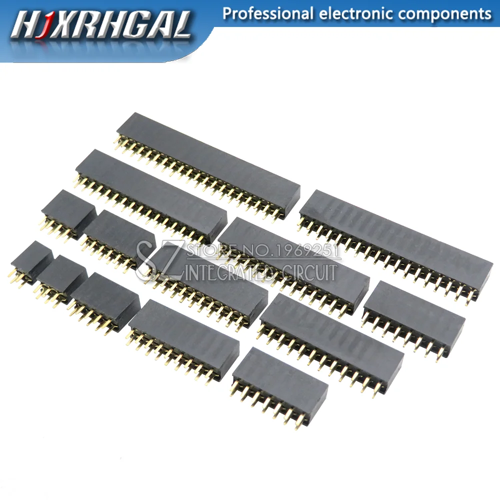 10PCS Double Row Pin Female Header Socket Pitch 2.54mm 2*2p 3PIN 4PIN 5PIN 6PIN 7PIN 8PIN 9PIN 20PIN Connector