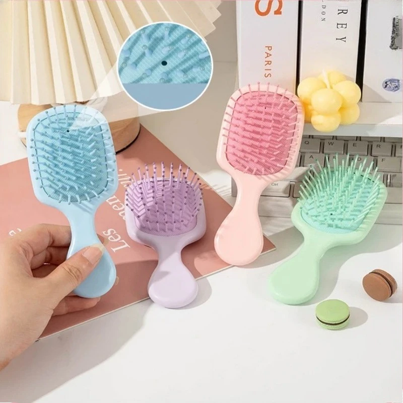 Mini Portable Massage Cute Cartoon Air Cushion Anti Screw Hair Brush Comb Hair Styling Tools Special for Real Hair Wigs 4 Colors