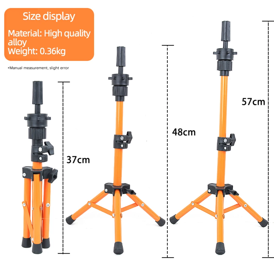 Wig Stand Tripod, for Hairdressers to Practice Display with Mannequins Beauty Dolls Training Head Adjustable Metal Stand