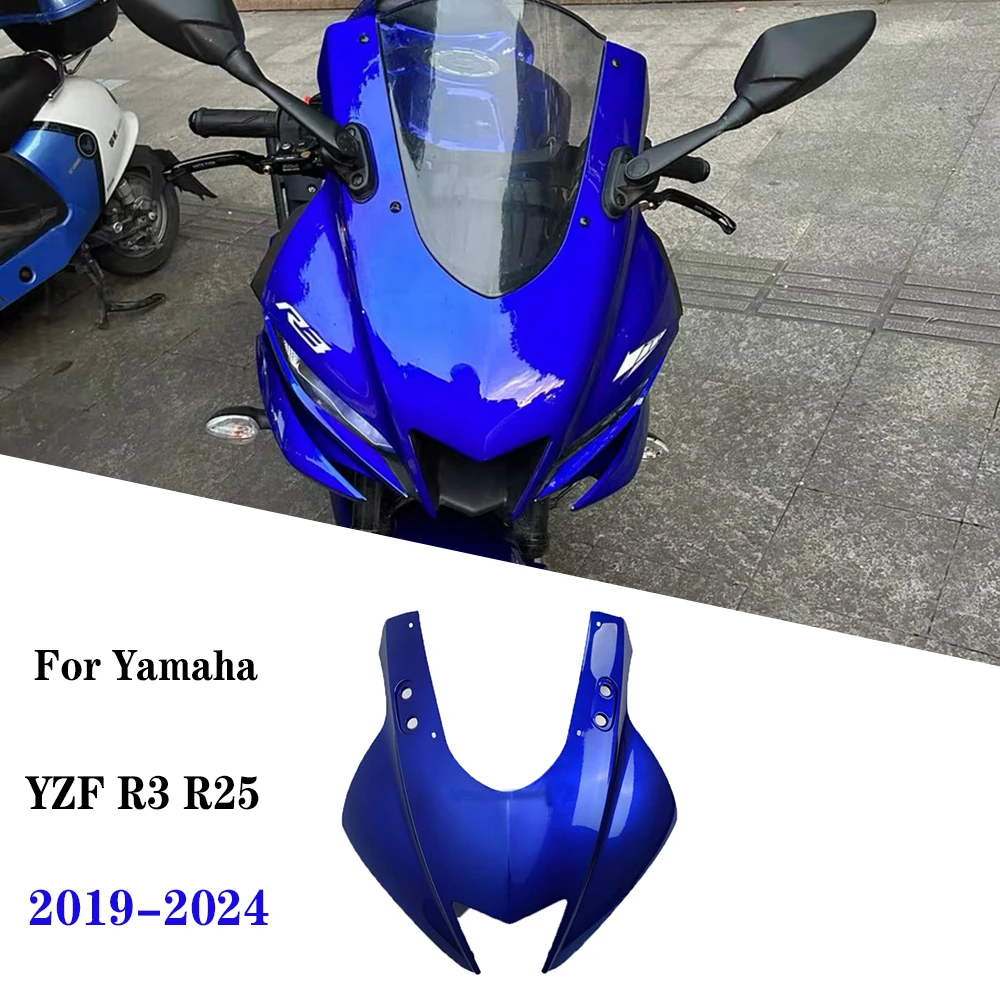 

Front Nose Upper Cowl Fairing For Yamaha YZF R3 R25 2019-2024 Headlight Cowl Mask Cover Nose Upgrade R1 R6 Style Small Eyes