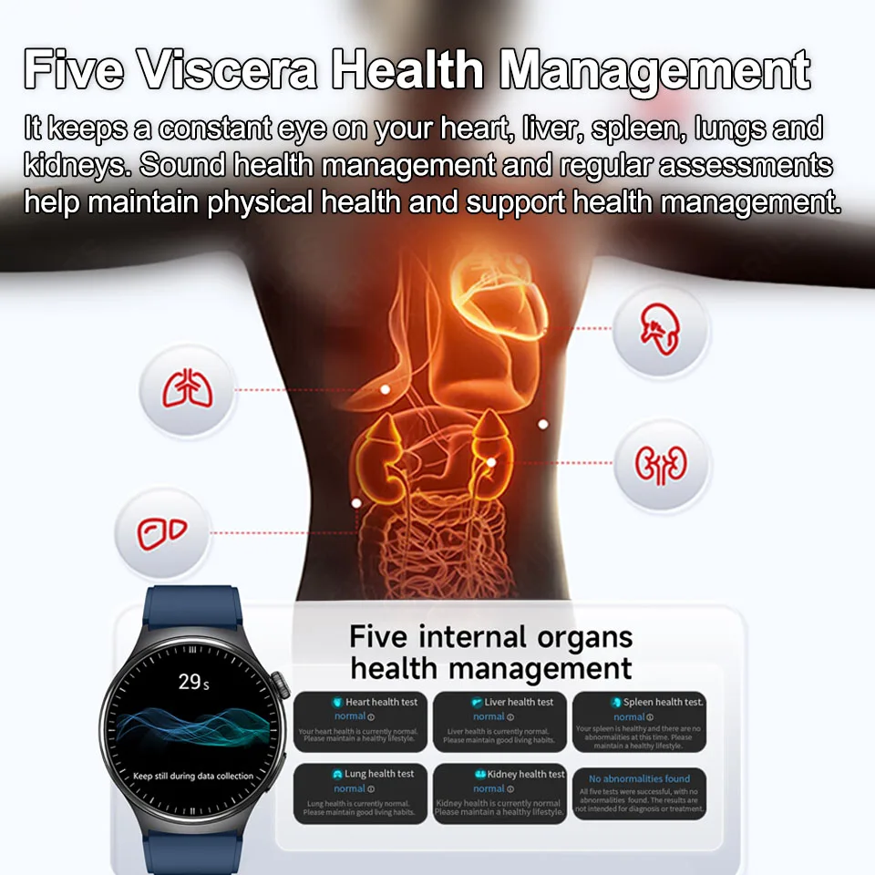 2026 New Upgraded Health Monitoring Uric Acid Blood Pressure Blood Oxygen Heart Health Check Smart Watch ECG Smart Watches Man
