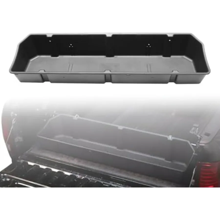 

Full Size Truck Bed Storage Organizer Compatible with Ford Chevy GM Dodge Durable Plastic Material Black Color Efficient Cargo