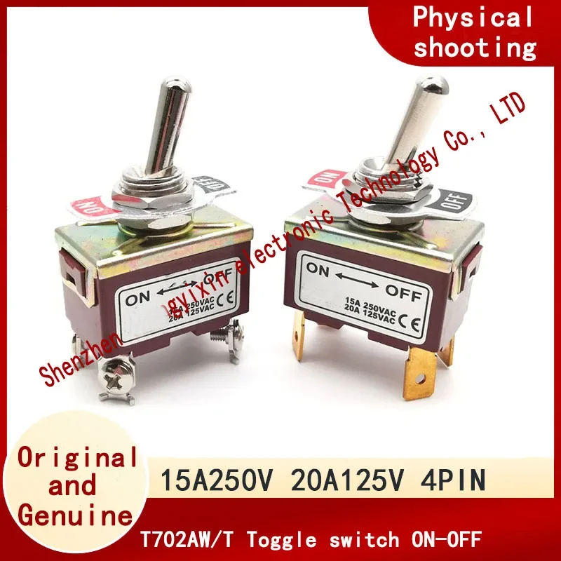 4 pin 2 speed double pole single throw rocker arm ON-OFF Original T702AW/T702AT button switch Juice machine power switch