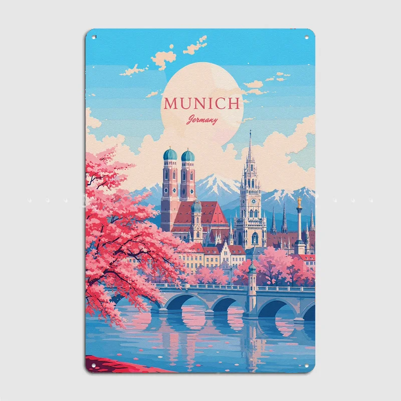 Germany Home Decor - 뮌헨 독일 여행 메탈 맞춤형 사인