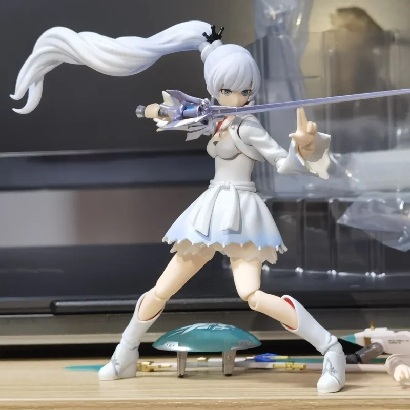 Genuine Figma Rwby Ice And Snow Empire Anime Character Weiss Schnee Model Collection Movable Toy Beauty Figurine In Stock