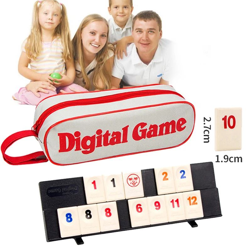 Kids Fast Moving Rummy Tile Classic Board Game 2-4 People Israel Mahjong Digital Game Hotest Party Social Game Portable Gift