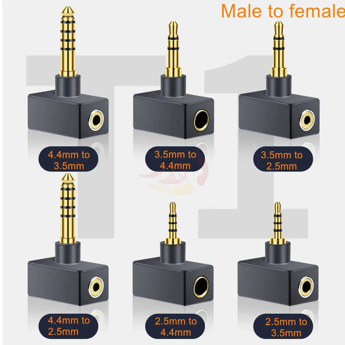 Adaptador de auriculares de 2,5mm, 3,5mm, 4,4mm, convertidor macho a hembra, HiFi chapado en oro, 2,5, 3,5, 4,4, conector Universal
