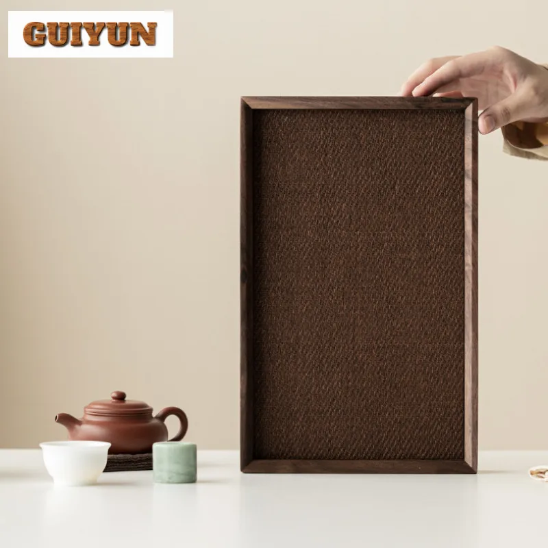 

Поднос для чая из орехового дерева, элегантная подставка для торта, доска для хранения кофе, основа для чайника, посуда для сервировки чайных аксессуаров, принадлежности для рукоделия