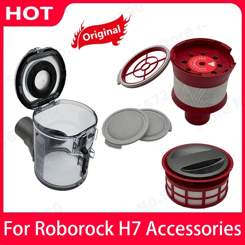 Original Roborock H7 Staubbox HEPA-Filter Ersatzteile Mace Plus Mülleimer Zyklon Montagemodul Rot Zubehör