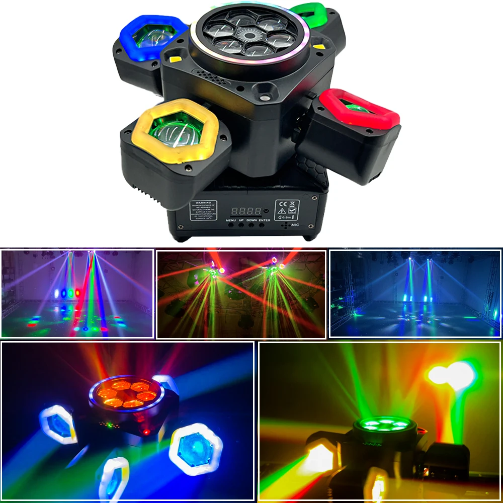 

GOTSTAGE 120W 4in1 RGBW Moving Head Light Beam Effect Lights Laser Light Stage Lighting for DJ Disco Party Concert Theater