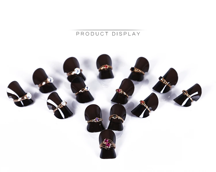 Transparent Jewelry Ring Display Stand Organizer Bague Round Holder Sheet Store Rings Presentation Showcase Wholesale 50pcs/lot