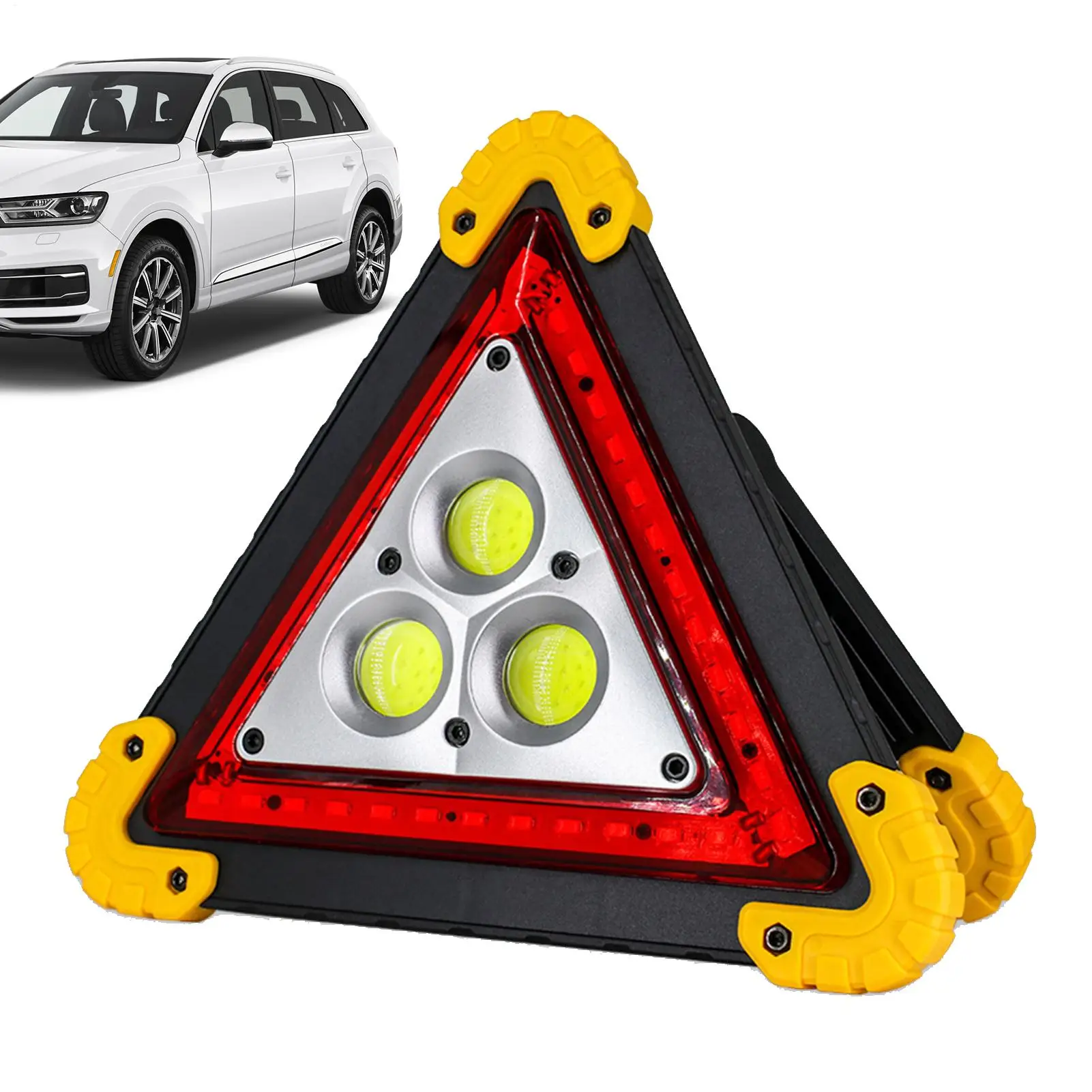 COB Work Light Cars Led Triangle Lights Foldable Waterproof Triangles Lights Bright & Eye-Catching Lightweight Safety Sign