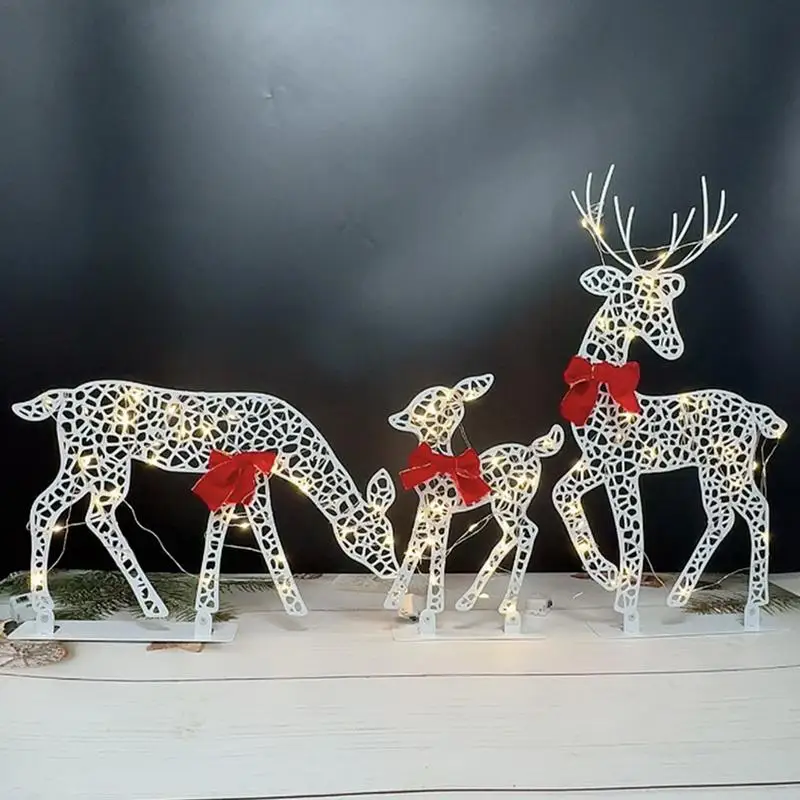 Lighted Christmas Reindeer Water Resistant Bright And Festive Holiday Decoration For Home Glowing Reindeer Outdoor Yard Ornament