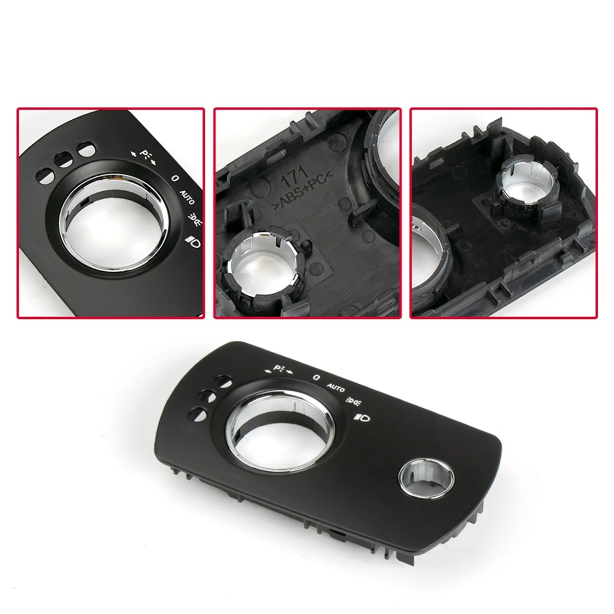 Novo painel de interruptor de farol guarnição painel de botão de lâmpada principal para classe ml w164 4 furos
