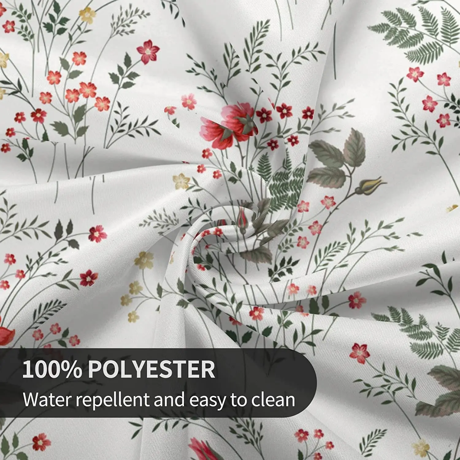 Wild Flower Floral Tablecloth Round Table Cloth Waterproof Polyester Washable Table Cover for Indoor Outdoor Picnic Patio Decor