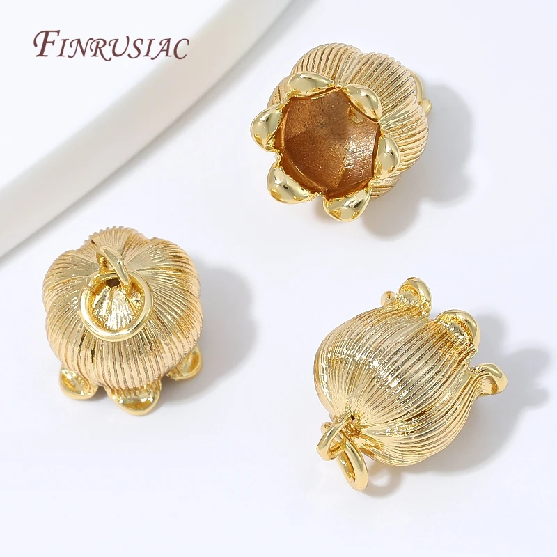 18K Gold Plated Flower Pendant Charm For Necklace Findings,DIY Earring Component,Necklace Bracelet Jewelry Making Accessories