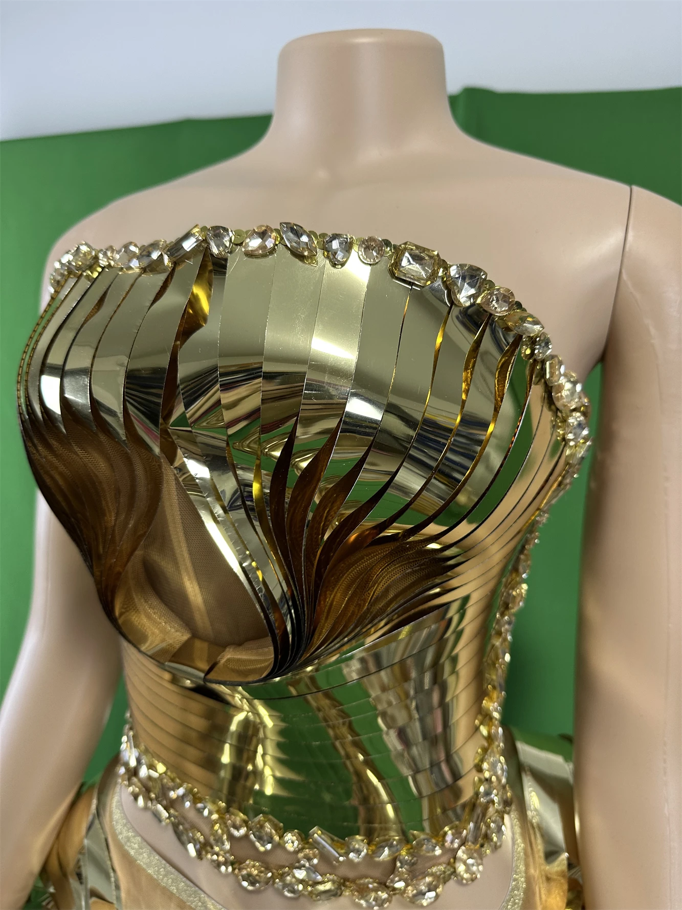 ผู้หญิงทองเลื่อมปาร์ตี้วันเกิดStage Performanceเซ็กซี่เครื่องแต่งกายลาสเวกัสCarnival Rave Festival Dancer Queenชุด