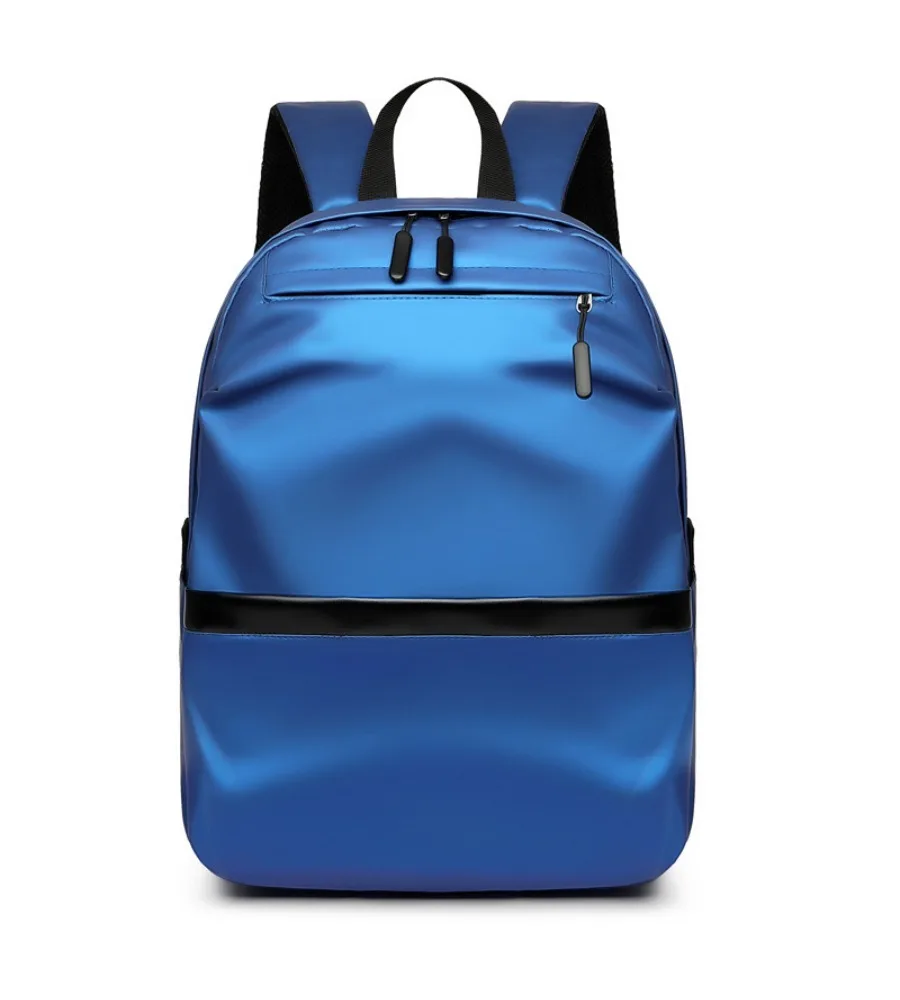 

vibrant bright blue laptop backpack anti splash soft fabric schoolbag for young people daily casual use