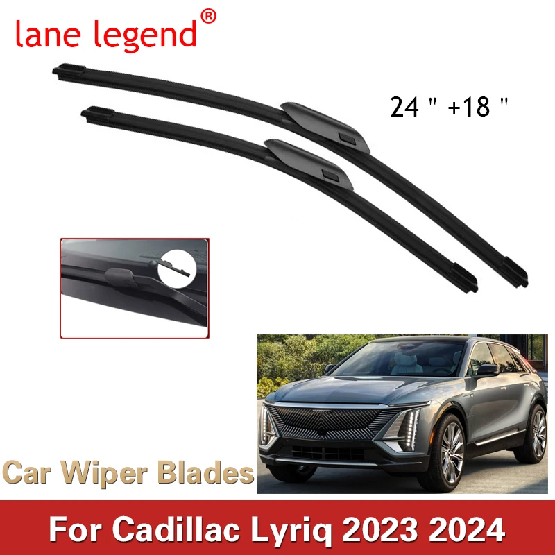 2x For Cadillac Lyriq 2023 2024 Front Wiper Blades Rubber Window Windshield Windscreen Cleaning Brushes Cutter Car Accessories